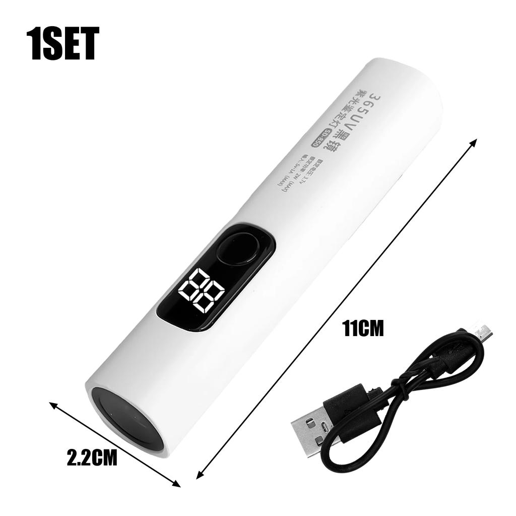 365nm Purple Light Lamp BlackLight Banknote Detection USB Charging Flashlight Curing Colloidal Pet Moss Cat Stains Detector