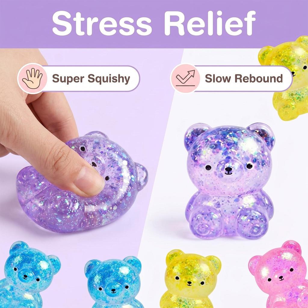 Set di Giocattoli Squishy Orso Zucchero di Malto Rompicapo Divertente Interattivo Giocattolo Antistress TPR Rimbalzo Lento Carino Regalo