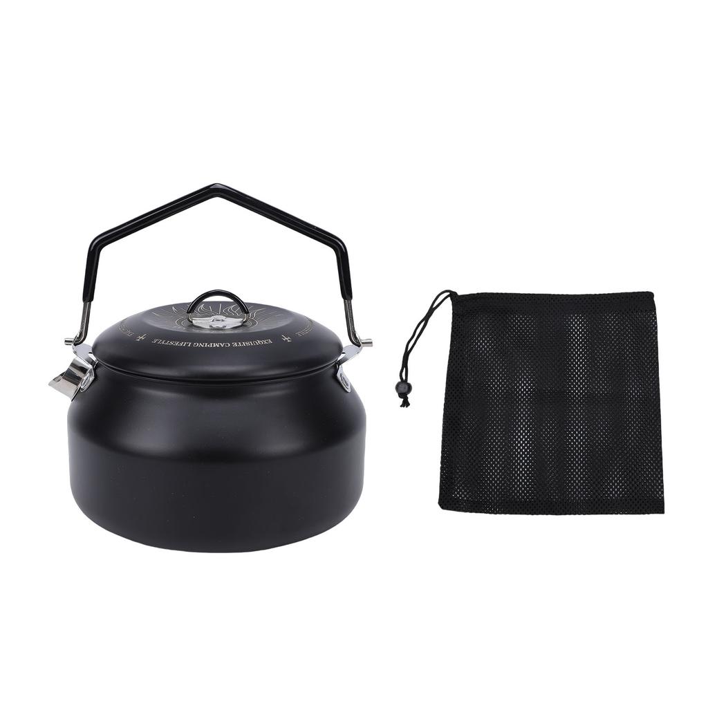 Camping Kettle 1L 304 Stainless Steel Lightweight Portable Stovetop Tea Pot for Open Fire Boiling Water Outdoor Hiking