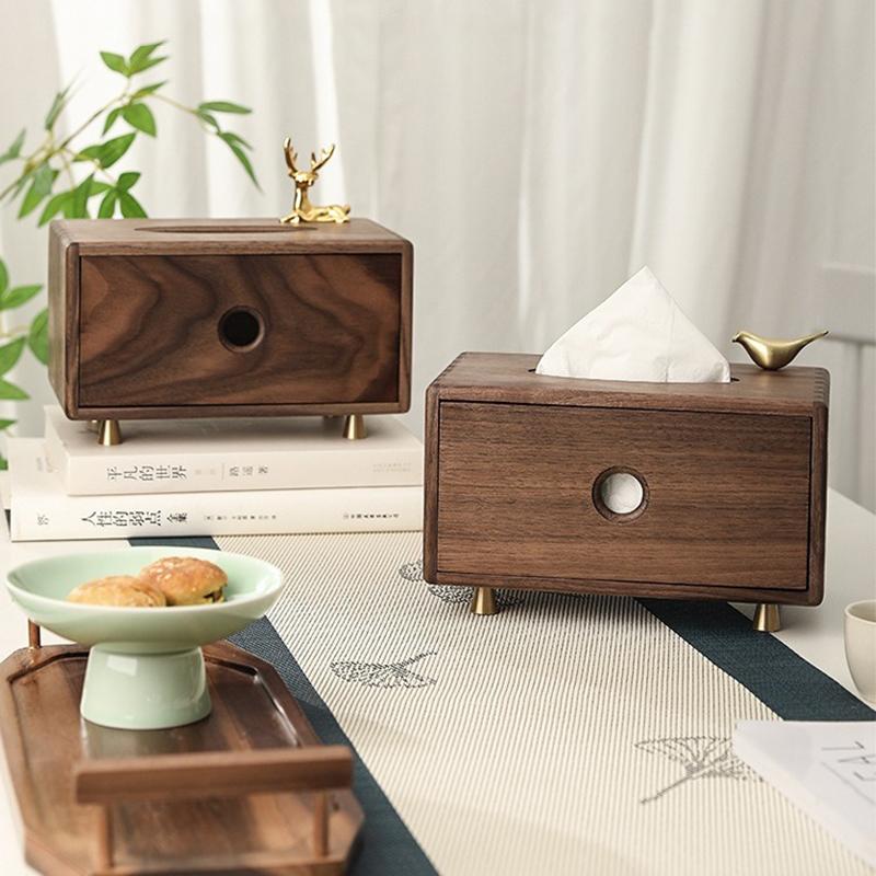 Solid Wood Tissue Box Paper Storage Boxes Wooden Napkin Box Handkerchief Organizers Bedroom Table Decoration Kitchen Accessories