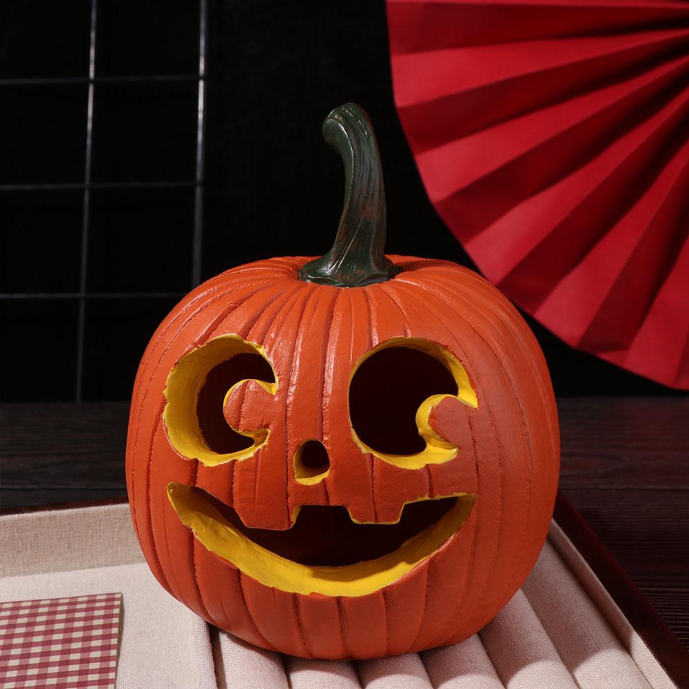 Multi-Color Halloween Pumpkin Ornaments Resin Pumpkin Statue Harvest Festival Ornaments  Autumn
