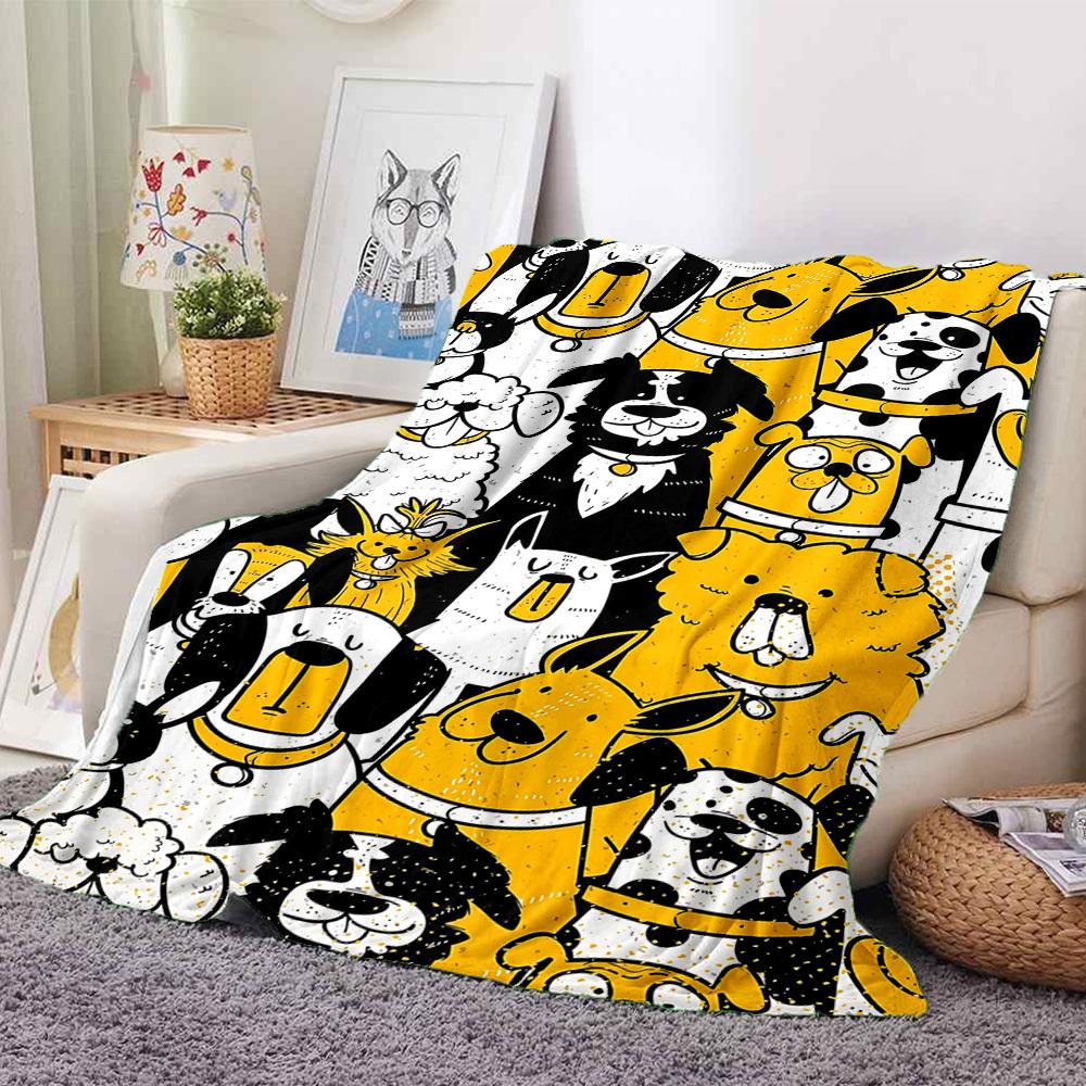 

1pc Dogs Pets Print Blanket - Lightweight Flannel Blanket For Sofa, Bed, Living Room, Office, Outdoor Travel, Camping, Soft 118 130cmx150cm