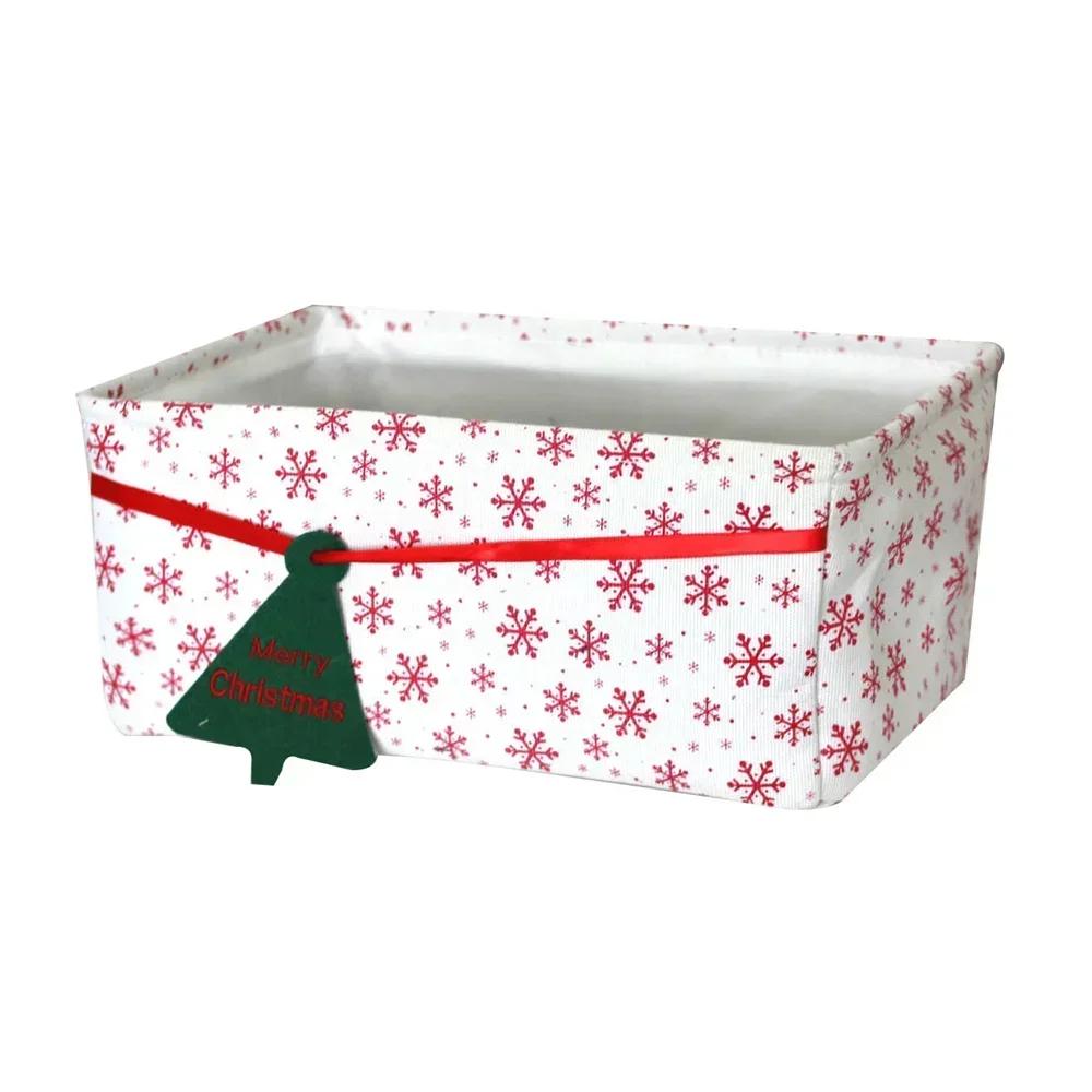 Christmas Gift Storage Box Desktop Organizer Basket Home Holiday Decor Christmas Style Oxford Cloth Candy Toys Storage Basket