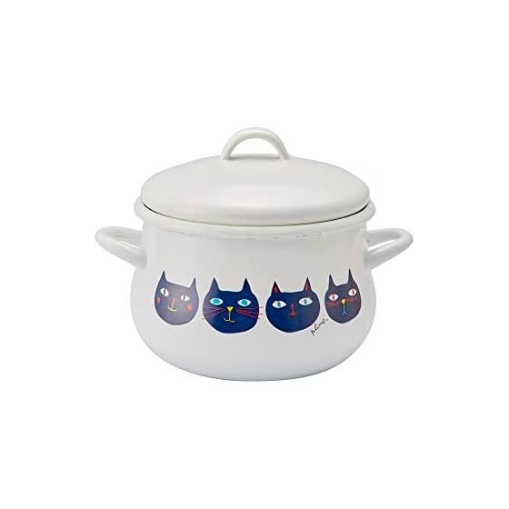Plune Enamel two-handed pot 16cm two-handed pot Mimikokomomo