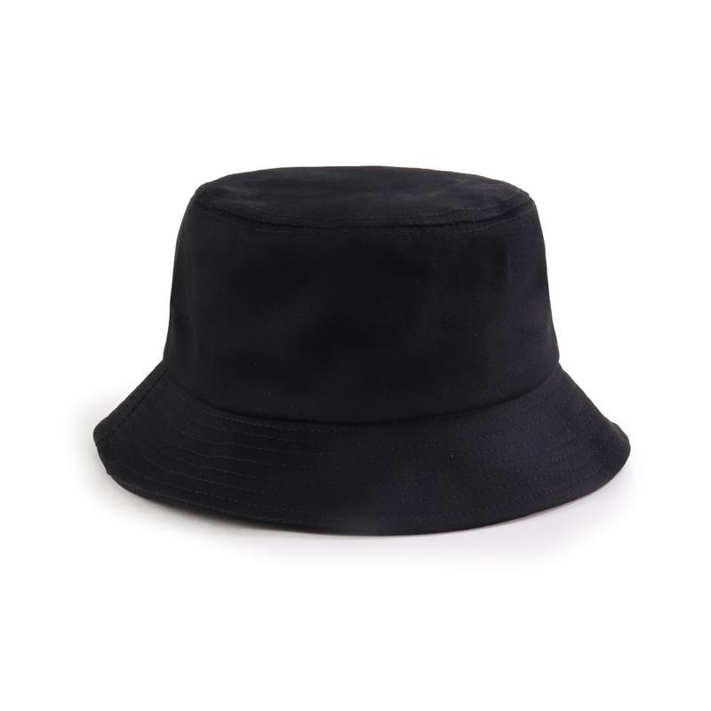 Double Side Cotton Wide Brim Crotchet Embroidered LOGO Bucket Hat Custom for Men 58-60cm чёрный