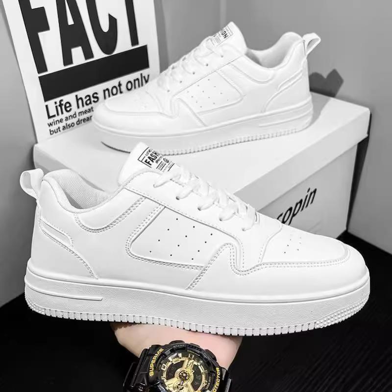 Men's Spring Breathable White Korean-Style Chunky Sneakers