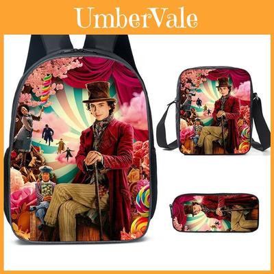 Wonka Cartoon Backpack Nylon Material Breathable Cute And Fun For Boys And Girls