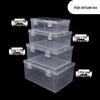 Transparent Rectangular PP Double Buckle Storage Box with Lid for Jewelry, Ornaments, or Tea Sets