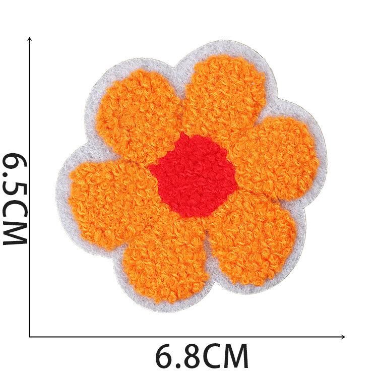 Color Towel Embroidery Patch Sticker Bag Decoration Small Safflower Computer Embroidery Cloth Sticker Ironing Cartoon Shell Subsidy