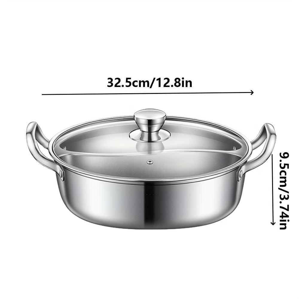

1 шт., нержавеющая стальная кастрюля для жарки, двухкомпонентная утолщенная кастрюля для индукционной плиты, кухонные принадлежности 32cm
