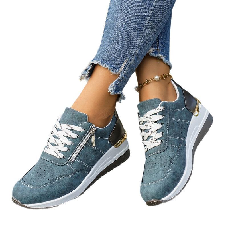 New Women's Lace-up Shoes, Large-sized Thick-soled Casual Low-top Sporty Single