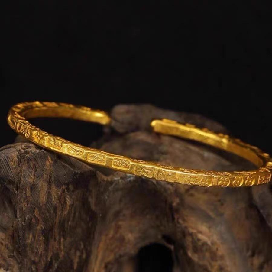 Inherit The Ancient Law Gold Bracelet Sand Gold Bracelet Female Fashion Opening Bracelet Bracelet