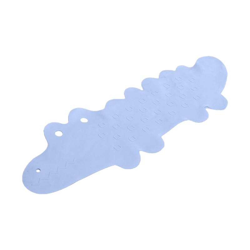 

Fun Alligator Shape Waterproof PVC Bath Mat For NonSlip Safety Shower Bathtub Easy To Clean Surfaces For Bathroom Use синій