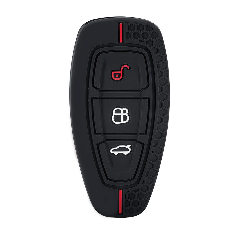 New Car Key Pack for Ford ST Fiesta Focus Mondeo Ecosport Kuga Edge Escape Metallic Silicone Car Key Fob Case Accessories