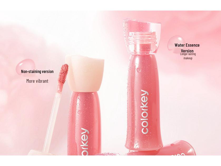 Colorkey Qixi Collection: Water Mist Lip Glaze - Non-Stick, Long-Lasting Lip Color for Women.
