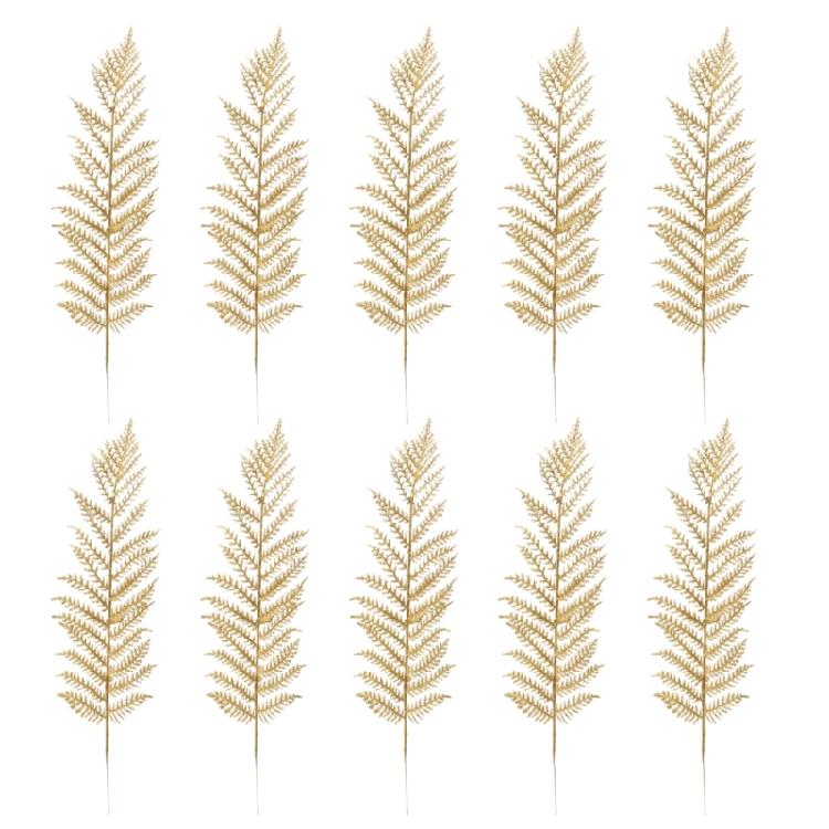 10Pieces Realistic Artificial Leaf Golden Leaf Simulation Leaf For Chinese New Year Wedding Decoration Vase Arrangements