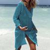 Women's Sleeve Coverups Bikini Hollow Cover Up Lace-up Net Beach Swimsuit Dress
