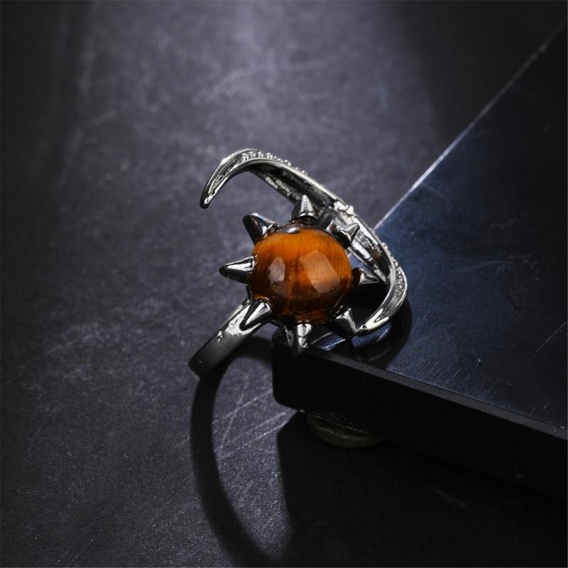Elegant Moon and Star Crystal Ring Smooth Comfort Band Handmade Finger Jewelry Stylish Daily Wear Accessories