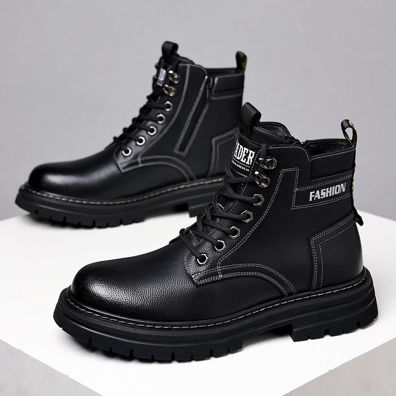 Martin Boots 2025 Winter New Snow Boots Men's Velvet Warm Northeast Cotton Shoes Trendy Shoes