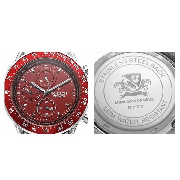 Moncross Men's Chronograph Metal Watch 43mm + Tool Set MS3512,Korean popular watches