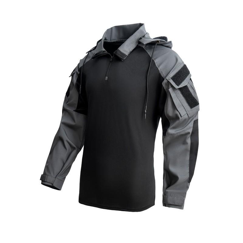 Leichtes Langarm-Taktikhemd für Herren, Atmungsaktiv, Strapazierfähig, Camouflage, Trainings-Top für Outdoor-Aktivitäten