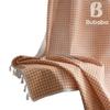 Bu Baba Orange Plaid Tassel Curtains - Semi-Shading, Decorative for Living Room, Bedroom, Kitchen, Balcony