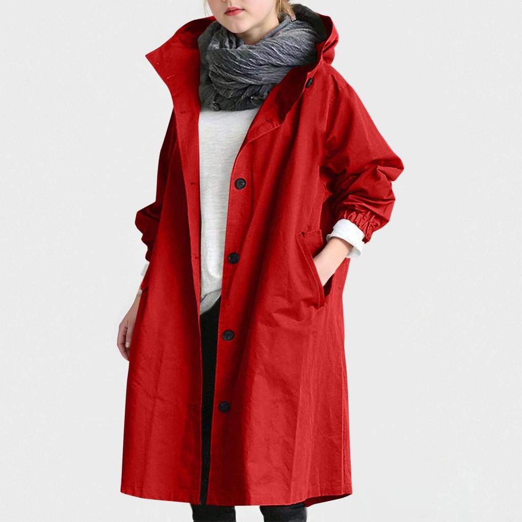 Children's Fashionable Oversized Trench Coat Casual Long-Sleeve Solid-Color Girls' Jacket