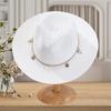 (One Size, White) Straw Sun Hat for Women and Men Fashionable Wide Brim Sun Protection Panama Caps
