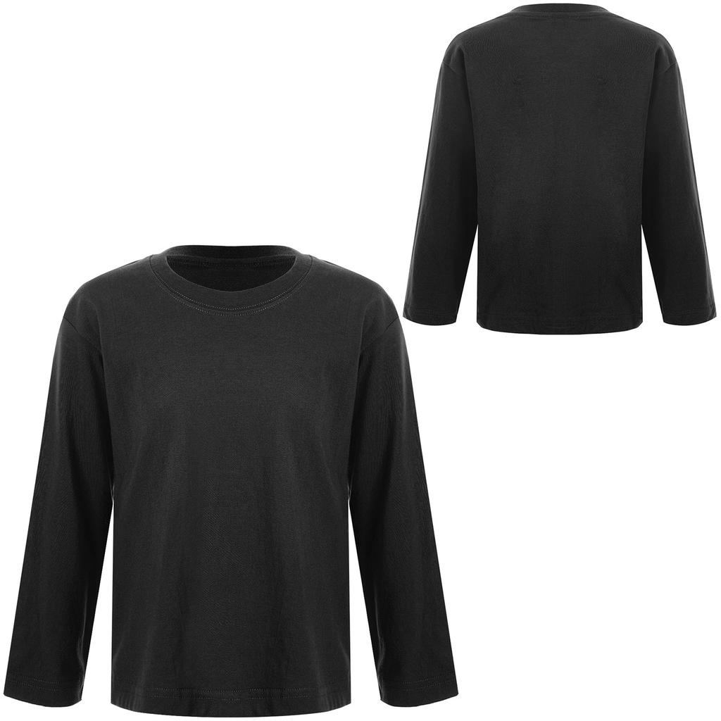 Jenter Gutter Langermet T-skjorte Ensfarget Genser Undertrøye Høst Vintergenser Normal Passform Tunika Bluse Topp