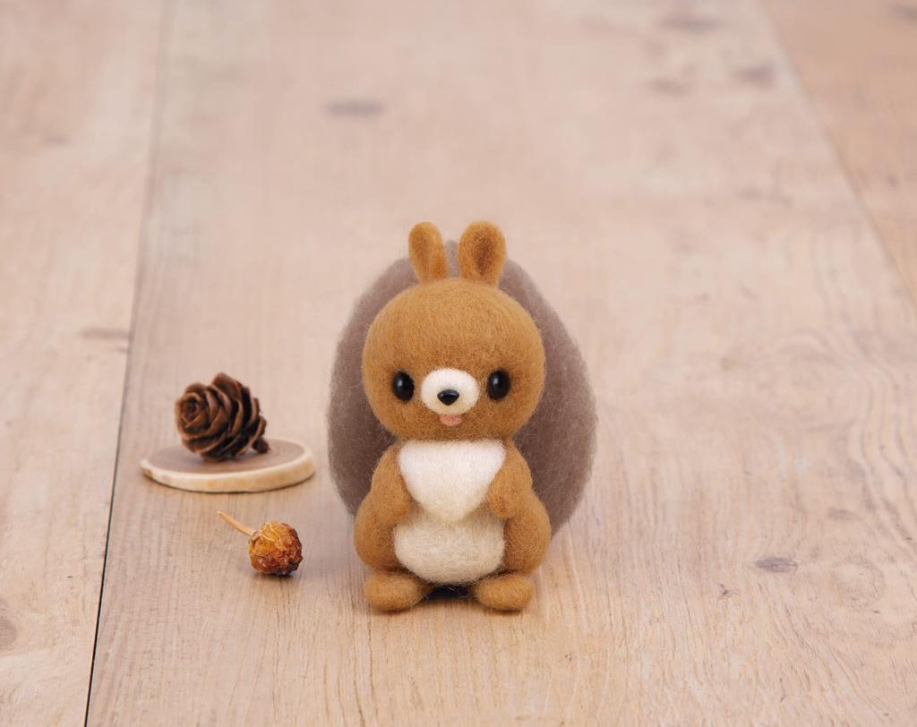 Hamanaka Wollfilz-Set Niedliche Waldtiere, Aufgeplustertes Eichhörnchen, H 441-600