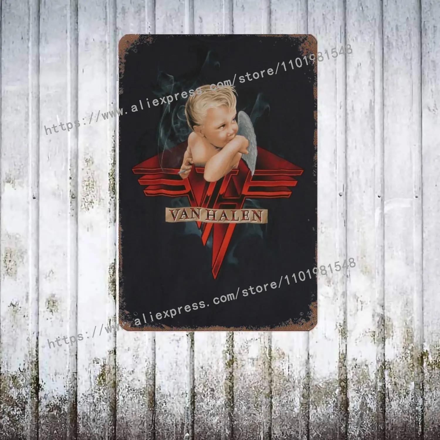 

Гурт Van Halen металевий декор постер вінтажна жерстяна табличка металева табличка декоративна табличка для пабу бару чоловічої печери клубу настінна прикраса 30x40cm(11.8x15.7inch)