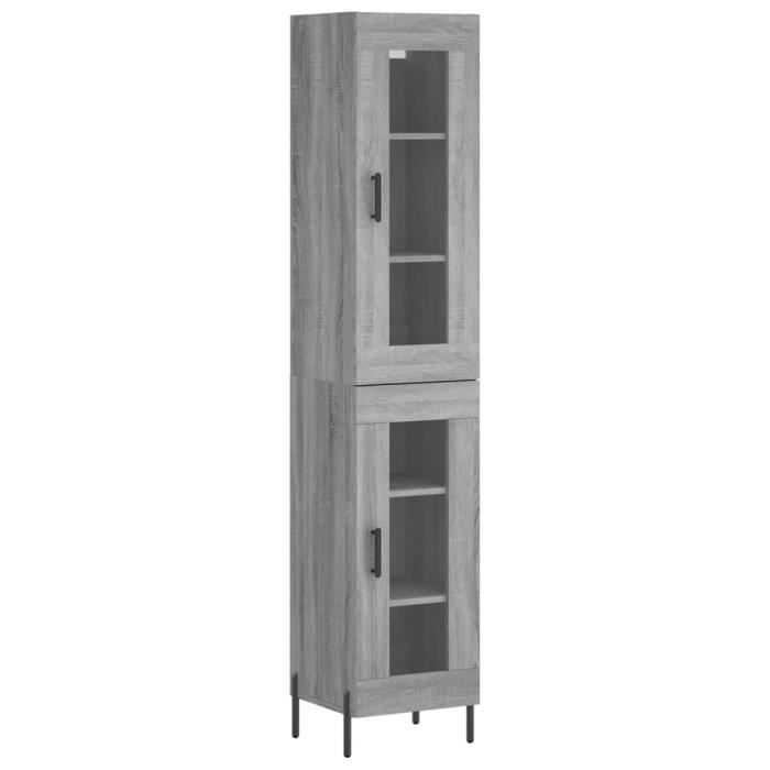VidaXL Highboard Sonoma Grey 34.5x34x180 Cm Engineered Wood 3199439