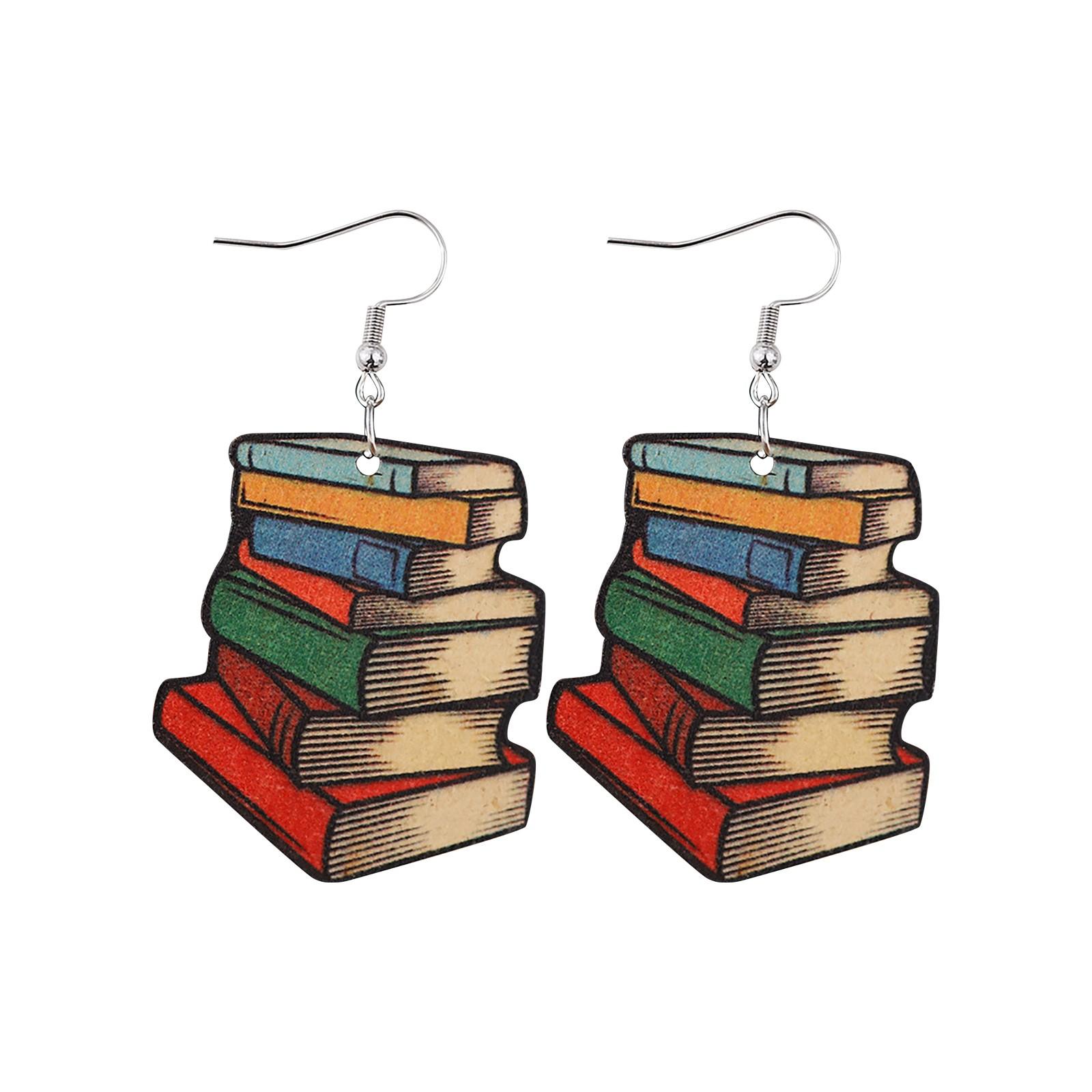 

Серьги из книги «Любовь» Деревянные серьги Книга Серьги Двусторонняя живопись One Size