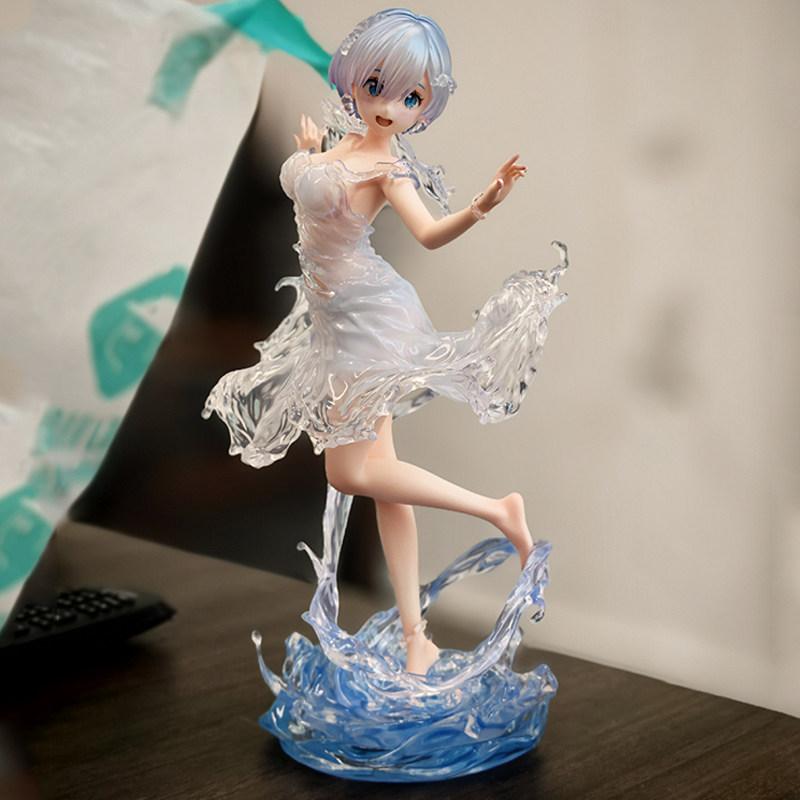 

Re:Zero Starting Life In Another World Rem Water Gown Anime Figure Pvc Model Doll Desktop Ornament Collection Toy Children Present
