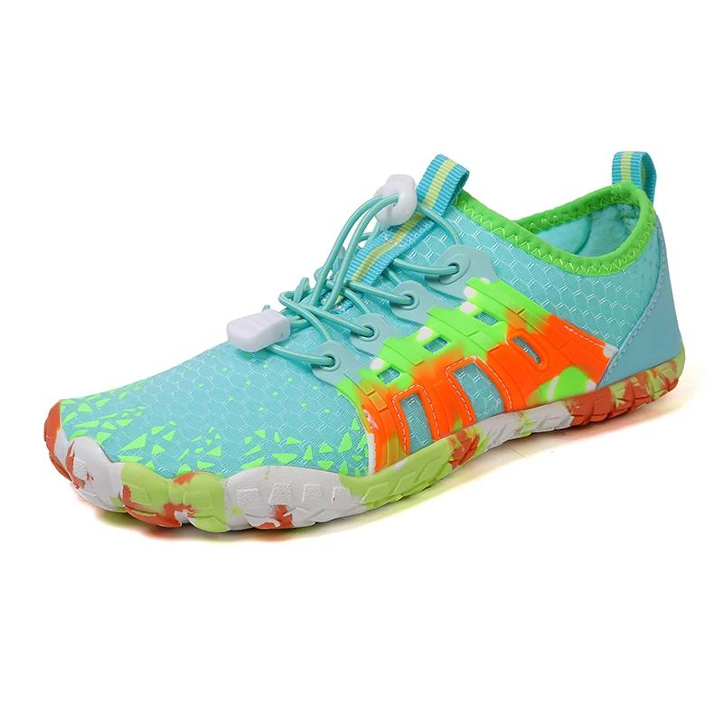 Men Women Water shoes Upstream Wading Swimming Barefoot Five Fingers Aqua Shoes Colorful Beach Seaside Light Unisex Sneakers