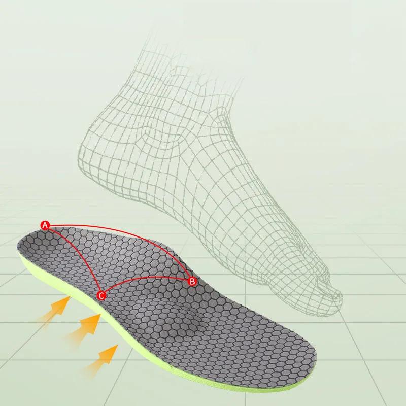 Fashion 2pc Sport Insoles Unisex Arch Support Orthotic Insoles Breathable Deodorant High Elastic Shock Absorption Cushion Soft Shoe Pads