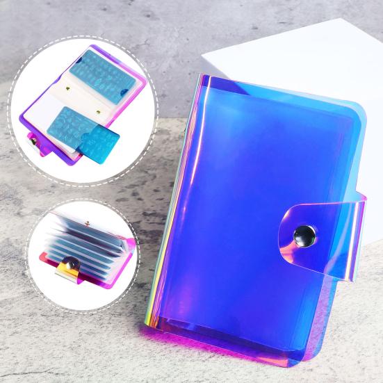 Nail Template Container Transparent Multi-slots Design Waterproof Space-saving PET Rectangle Nail Art Stamping Templates Storage Bag