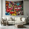Hip pop Wall Tapestry Aesthetic Wall Hanging Printed Fabric Blanket Decorative Tapestries for Bedroom Living Room Home Decor