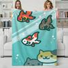 Game N-Neko Atsume Throw Flannel Blanket Perfect for Sofa Office Bed Travel Sleep Read Relax Camping Four Season Use