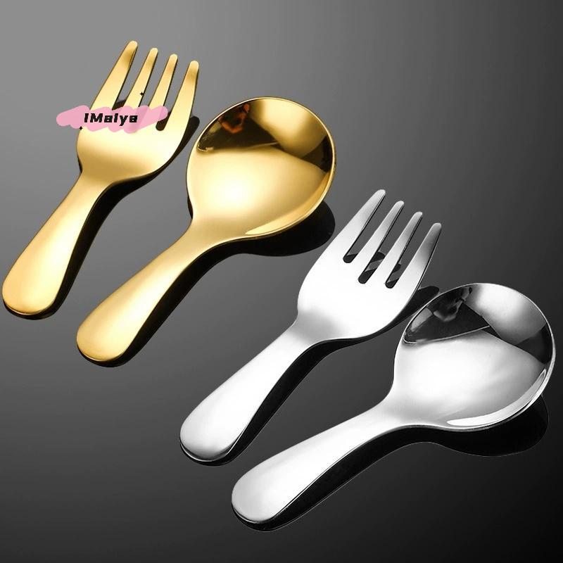 2Pcs Stainless Steel Tableware Set - Portable Cutlery with Box for Outdoor Camping Hiking Lunch Cooking Travel - Spoon Fork