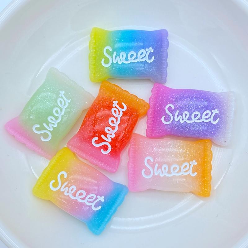

10Pcs Glitter Transparent and shiny candy Decoration Craft Flat back Cabochon Embellishments For Scrapbooking Diy Accessories