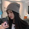 Fashion Women Knitted Baggy Beanie Hat Winter Warm Slouchy Knit Woolen Skullies Cap Outdoor Windproof Drawstring Pullover Hat