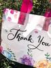 10pcs flower pattern thank you gift bag, clothing bag, party gift bag, durable plastic craft bag, thickened shopping bag, home s