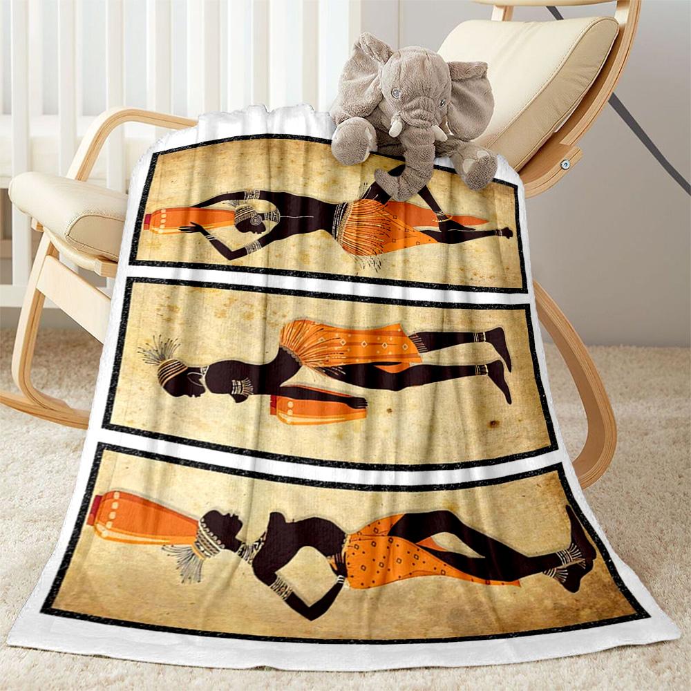 African Style Blanket Warmthful Decor Perfect for Sofa Bed Bedding All-Season Use Playful Design Gifts For Family Or Friends