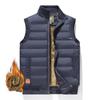 Men Winter Fleece Sleeveless Jacket Vest Stand Collar Windbreaker Waterproof Plus Size Waistcoats Clothing