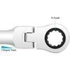 10mm Dual Purpose Ratchet Wrench with Flexible Head, High Torque Metric Square Open Wrench Set, 72 Teeth