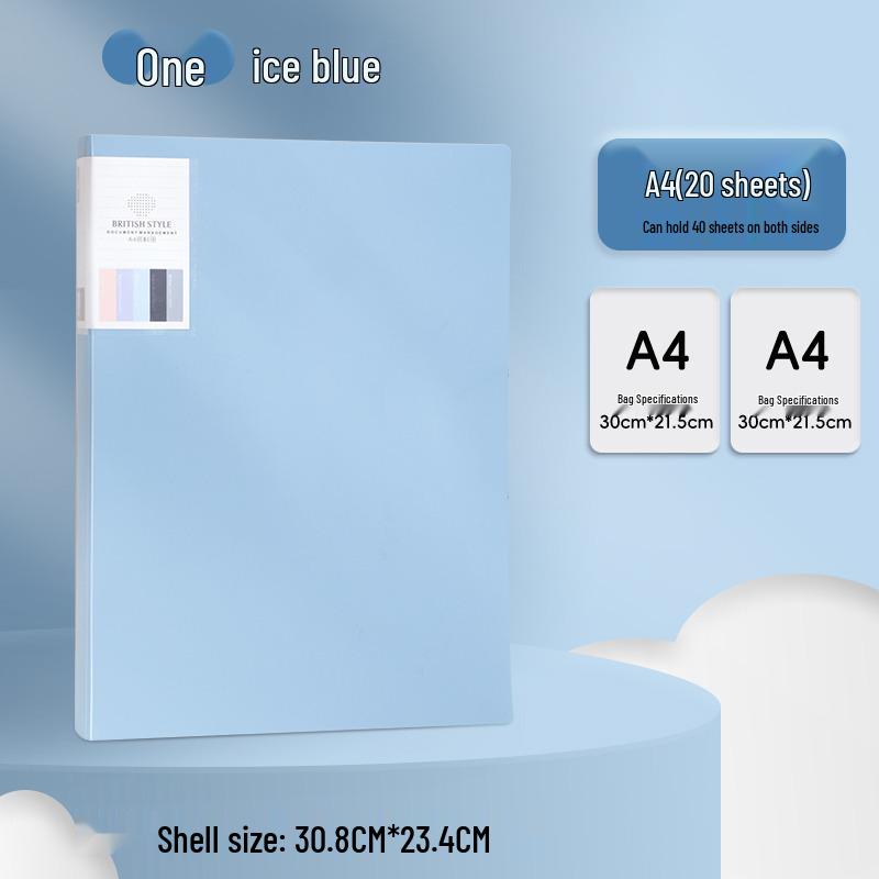 Morandi A4 Transparent Data Book for Students, Test Papers & Sheet Music Storage