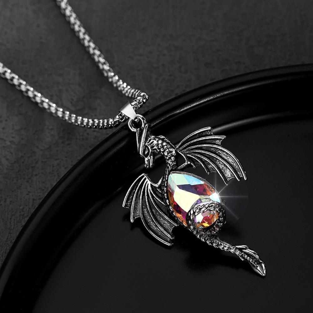 Retro Couple Pendant Necklace Cartoon Flying Dragon Sweater Chain Necklace Couple Wear