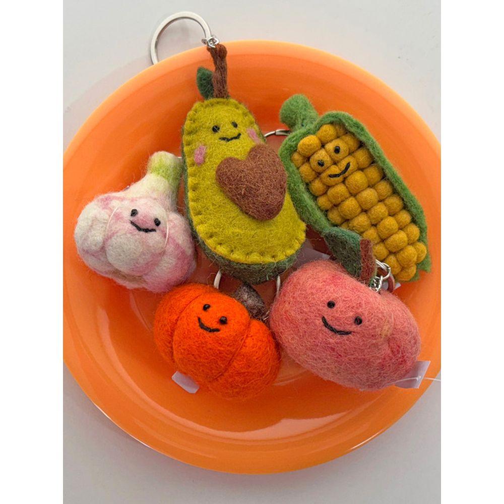 Elegant Table Veggie Friends Keyring 13 Types Keychain Handmade Doll