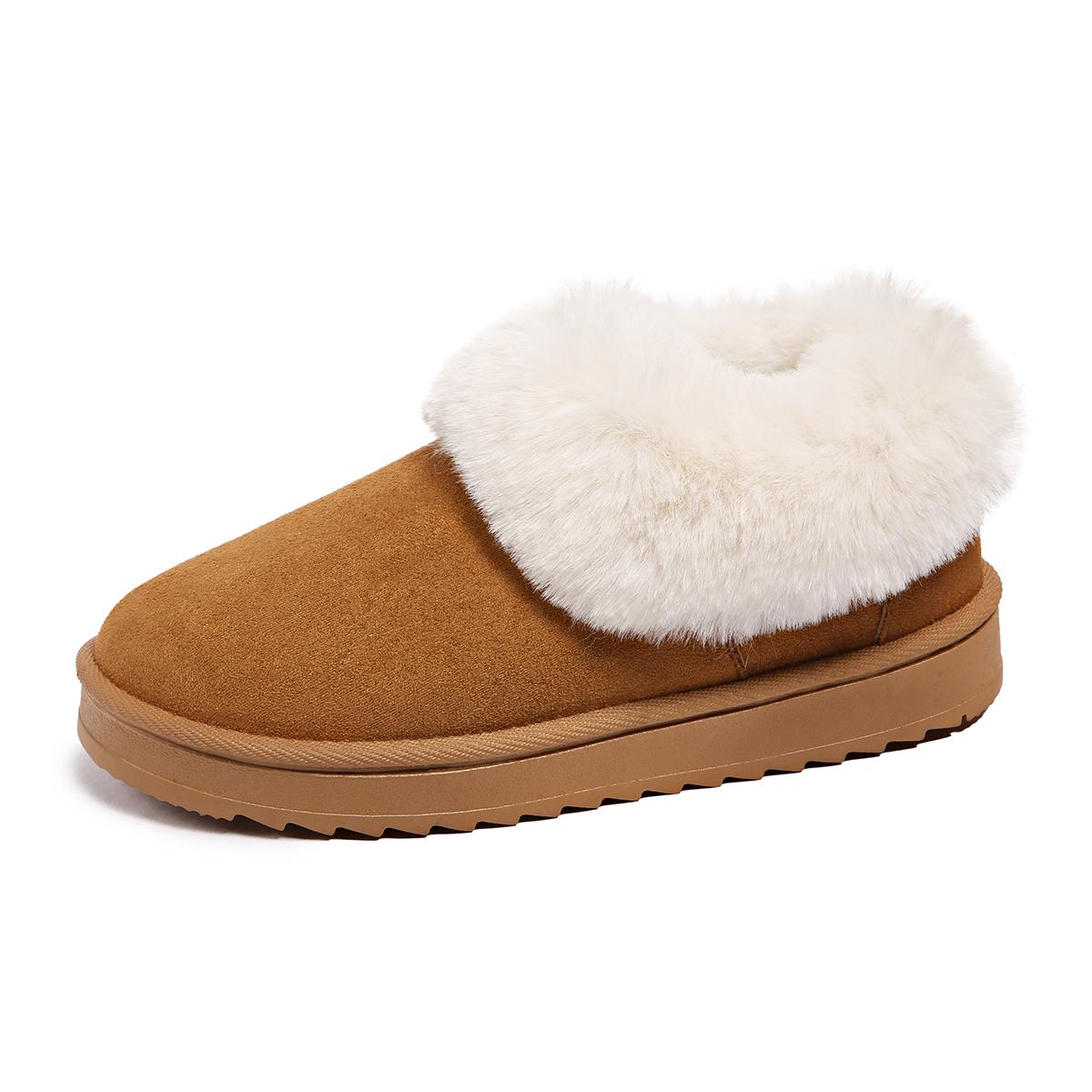 

Мода 2025 Плюшевые Теплые и Удобные Нескользящие Пинетки Женские Зимние Утепленные Плюшевые Круглого Носка на Платформе Повседневные Снежные Ботинки. 44